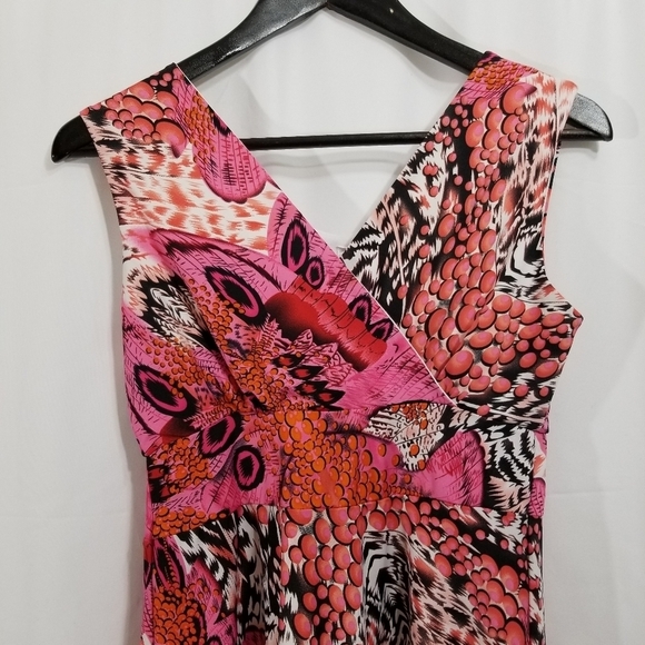 Gilmour Vibrant Pink Patterned Women's Sleeveless Dress Size Small - Picture 9 of 14